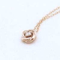 【花凛先生念入れ付き】薔薇のダイヤモンド K10PGネックレス